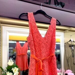 1 Buttons Coral Pink Lace Jumper